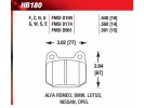HAWK HPS ZADNÍ brzdové destičky Subaru Impreza STi 01 - 08+, Mitsubishi EVO 6,7,8,9, Nissan 350Z