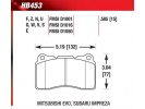 HAWK HPS 5.0 PŘEDNÍ brzdové destičky Subaru Impreza STi 01-17, Mitsubishi EVO 6, 7, 8, 9, 10