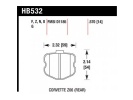 HAWK HPS ZADNÍ brzdové destičky Chevrolet Corvette C6 Z06