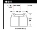 HAWK HP Plus ZADNÍ brzdové destičky Mitsubishi EVO 10