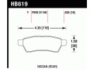 HAWK LTS ZADNÍ brzdové destičky pro Nissan Pathfinder R51, Navara D40 05-15