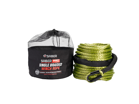 SaberPro® 30 m jednoduše pletené syntetické navijákové lano – 9 500 kg