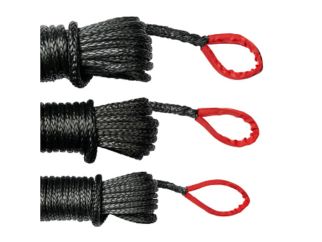 SABER 6 000 kg černé SaberPro prodlužovací lano k navijáku s červenými oky – 20 m