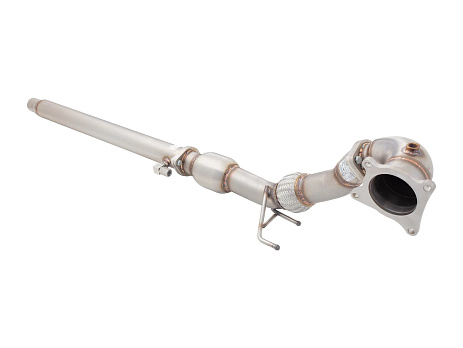 Xforce 3.5"-3" downpipe s High-Flow katalyzátorem, 304 nerezová ocel, pro OEM cat-back (pouze pro závodní a off-road použití)