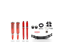 Pedders 1.75" Heavy Duty sada pro zvýšenou nosnost a tažení. Se smontovanými tlumiči Foam Cell a přídavnými vzduchovými vaky. Isuzu D-Max