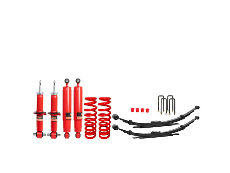 Pedders 50 mm heavy duty sada pro zvýšený podvozek na převoz nákladu a tažení s heavy duty přední částí. Volkswagen Amarok 2023 a novější. 3.0 V6 modely