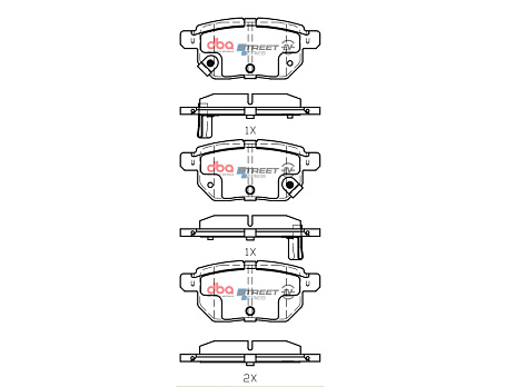 Brzdové destičky DBA Street Series EV Toyota Aqua Hybrid 2011 On / Corolla Hybrid 2019 On / Vitz Hybrid 2017 On / Lexus R