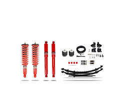 Pedders 1.75" Heavy Duty sada pro zvýšenou nosnost a tažení. Se smontovanými tlumiči Foam Cell a přídavnými vzduchovými vaky. Isuzu D-Max