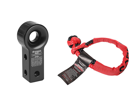 SABER 7075 hliníkový vyprošťovací hitch šetrný k lanu - černý & 9K měkký šekl