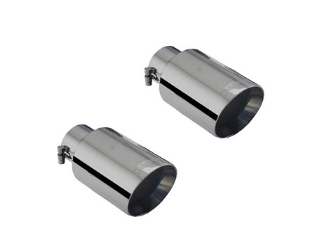 Xforce černá kulatá dvojitá koncovka se šikmým řezem, dvojitá stěna, vstup 3", výstup 4", kulatý tlumič