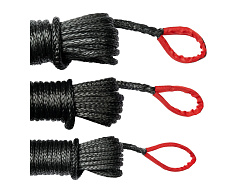 SABER 6 000 kg černé SaberPro prodlužovací lano k navijáku s červenými oky – 20 m