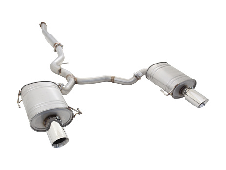 Xforce 3" cat-back systém s kulatými tlumiči výfuku, 409 nerezová ocel