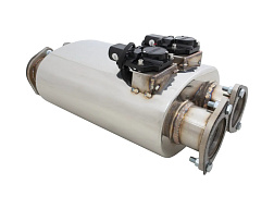 Xforce Kulaté tělo 6" x 10" x 16" (15,24cm x 25,4cm x 40,64cm) dvojitý vstup/dvojitý výstup 3" dvojitá příruba, 3" dvojitá příruba