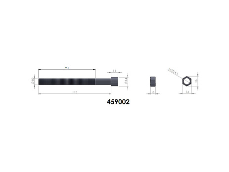 Centre Bolt M10 x 115mm — Mitsubishi L200