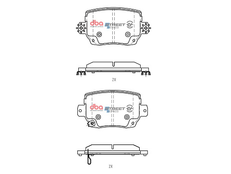 Brzdové destičky DBA Street Series EV Tesla 3 Standard / Long Range (Sports up-grade) 2019 On R
