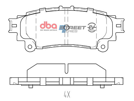 Brzdové destičky DBA Street Series EV Toyota  Crown / Mirai / Sienta Hybrid 2015 On / Prius A & V Hybrid 2012 On / Lexus Hybrid  2009 On R