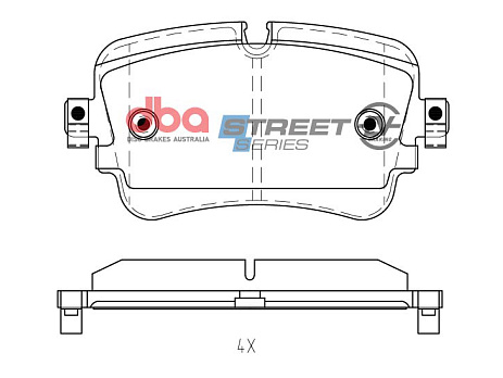 Brzdové destičky DBA Street Series EV Audi E-tron 2018 - On R