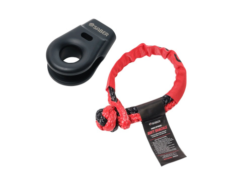 Saber 6061 Aluminium Spliced Winch Thimble - Cerakote Black & 9K Soft Shackle