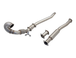 Xforce 3" downpipe s High-Flow katalyzátorem, 304 nerezová ocel (pouze pro okruhové a off-road použití) Audi S3 8V, VW Golf R MK7