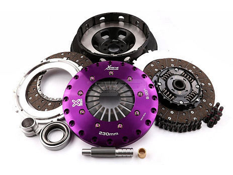 Spojková sada Xtreme Clutch - 230mm Sprung hub Organic Twin Plate včetně setrvačníku 1000Nm