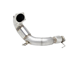 Xforce 4"-3" downpipe s High-Flow katalyzátorem (pasuje na Xforce i OEM cat-back), 304 nerez (pouze pro závodní a offroad použití)