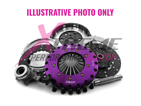 Spojková sada Xtreme Clutch - 230mm Sprung hub Organic Twin Plate včetně setrvačníku & CSC 1000Nm
