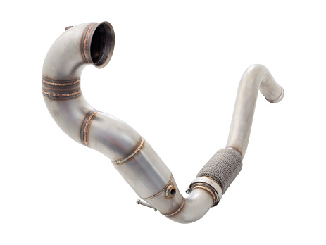 Xforce 3" downpipe s High-Flow katalyzátorem, 201 matná nerezová ocel - MERCEDES-BENZ  AMG A45