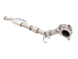 Xforce 3.5"-3" downpipe s High-Flow katalyzátorem, 304 nerezová ocel, pro Xforce cat-back (pouze pro závodní a off-road použití)