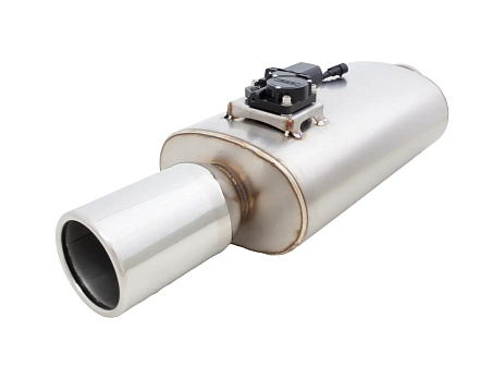 Xforce Oválné tělo 5.5" x 9.5" x 15" (13,97cm x 24,13cm x 38,1cm) středový vstup/středový výstup 2.5" příruba, 4" dvojitá koncovka