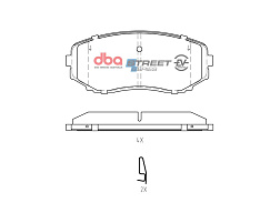 Brzdové destičky DBA Street Series EV Mitsubishi Outlander ZL Phev Hybrid 2014 - 2019 F