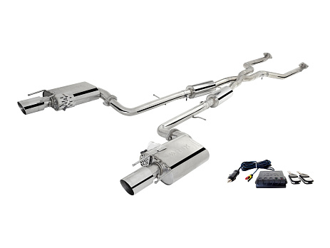 Xforce 2.25" cat-back systém s Varex klapkami, 304 nerezová ocel Lexus IS 350