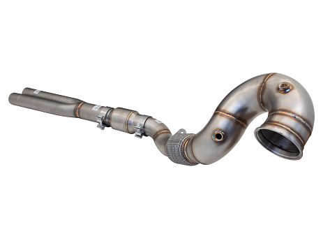Xforce 4"-3" downpipe s High-Flow katalyzátorem, 304 nerez (pouze pro závodní a offroad použití) Audi RS3