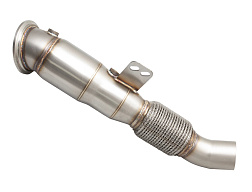 Xforce 4"-3 3/8" downpipe s High-Flow katalyzátorem, 304 nerez (pouze pro závodní a offroad použití)